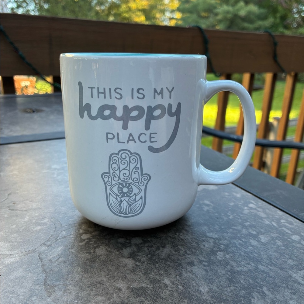 Large White Ceramic Mug with Inspirational Text